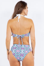 Load image into Gallery viewer, TWO PIECE FLORAL PRINTS CRISS CROSS HALTER BIKINI
