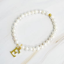 Load image into Gallery viewer, Freshwater Pearl Initial Charm Bracelet
