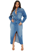 Load image into Gallery viewer, WOMEN FASHION DENIM LONG MAXI DRESS
