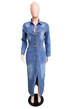 Load image into Gallery viewer, WOMEN FASHION DENIM LONG MAXI DRESS
