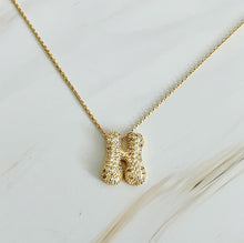 Load image into Gallery viewer, Crystal Bubble Initial Necklace
