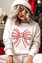 Load image into Gallery viewer, Christmas Tree Cake Bow Graphic Fleece Sweatshirts
