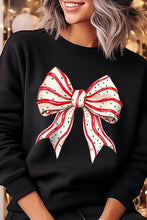 Load image into Gallery viewer, Christmas Tree Cake Bow Graphic Fleece Sweatshirts
