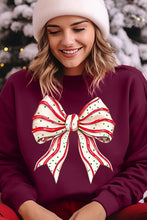 Load image into Gallery viewer, Christmas Tree Cake Bow Graphic Fleece Sweatshirts
