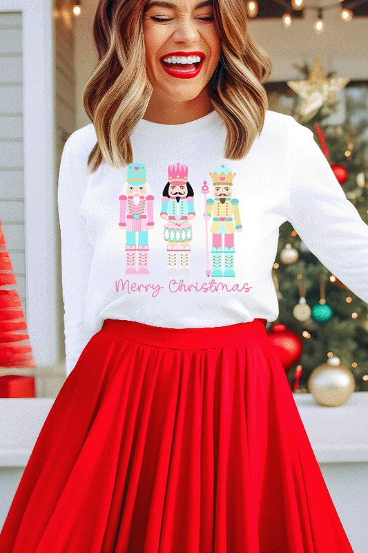 Merry Christmas Nutcrackers Long Sleeve Top