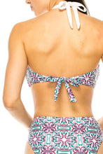 Load image into Gallery viewer, TWO PIECE FLORAL PRINTS CRISS CROSS HALTER BIKINI
