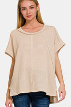 Load image into Gallery viewer, Zenana Waffle Exposed-Seam Short Sleeve T-Shirt

