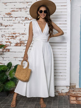 Load image into Gallery viewer, Full Size Slit V-Neck Sleeveless Midi Dress
