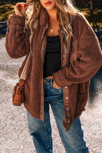 Load image into Gallery viewer, Red Clay Faux Shearling Teddy Bear Jacket
