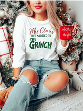 Load image into Gallery viewer, Mrs Claus but Married to the Grinch LS Tee
