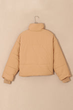 Load image into Gallery viewer, Brown Zip Up Pocketed Puffer Jacket
