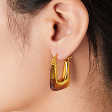 Load image into Gallery viewer, Resin Copper U Shape Earrings
