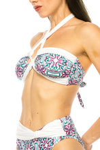 Load image into Gallery viewer, TWO PIECE FLORAL PRINTS CRISS CROSS HALTER BIKINI
