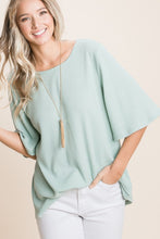 Load image into Gallery viewer, BOMBOM Round Neck Waffle Knit T-Shirt
