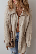 Load image into Gallery viewer, Jet Stream Collared Drop Shoulder Button Up Cardigan with Pocket
