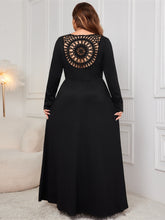 Load image into Gallery viewer, Honey Plus Size Cutout V-Neck Long Sleeve Maxi Dress
