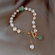 Load image into Gallery viewer, Pearl Green Stone Link Bracelet
