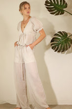 Load image into Gallery viewer, CROP TOP RUFFLE SHORT SLEEVE LONG PANTS SET
